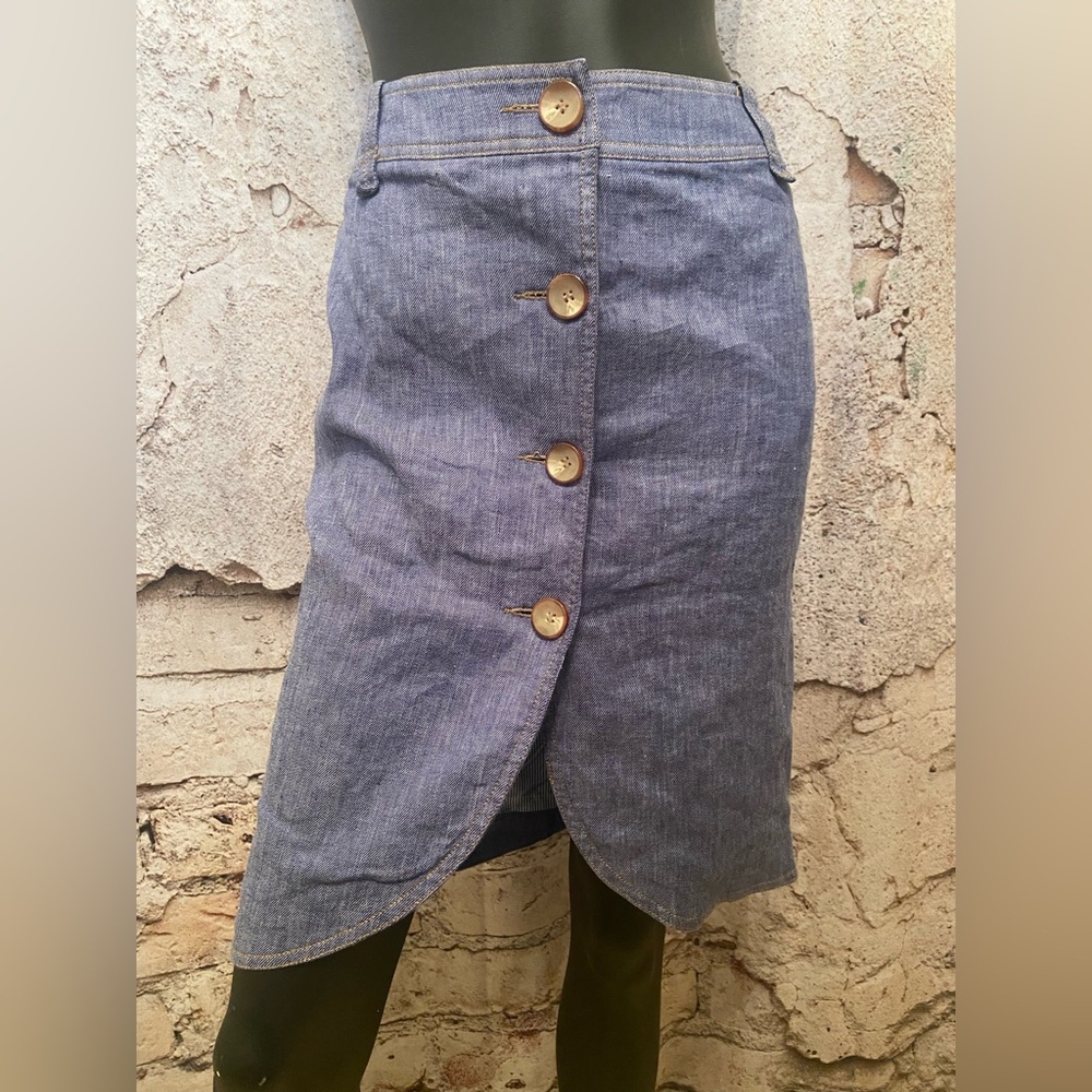 Ross Mayer Denim Look Lined Designer Skirt
